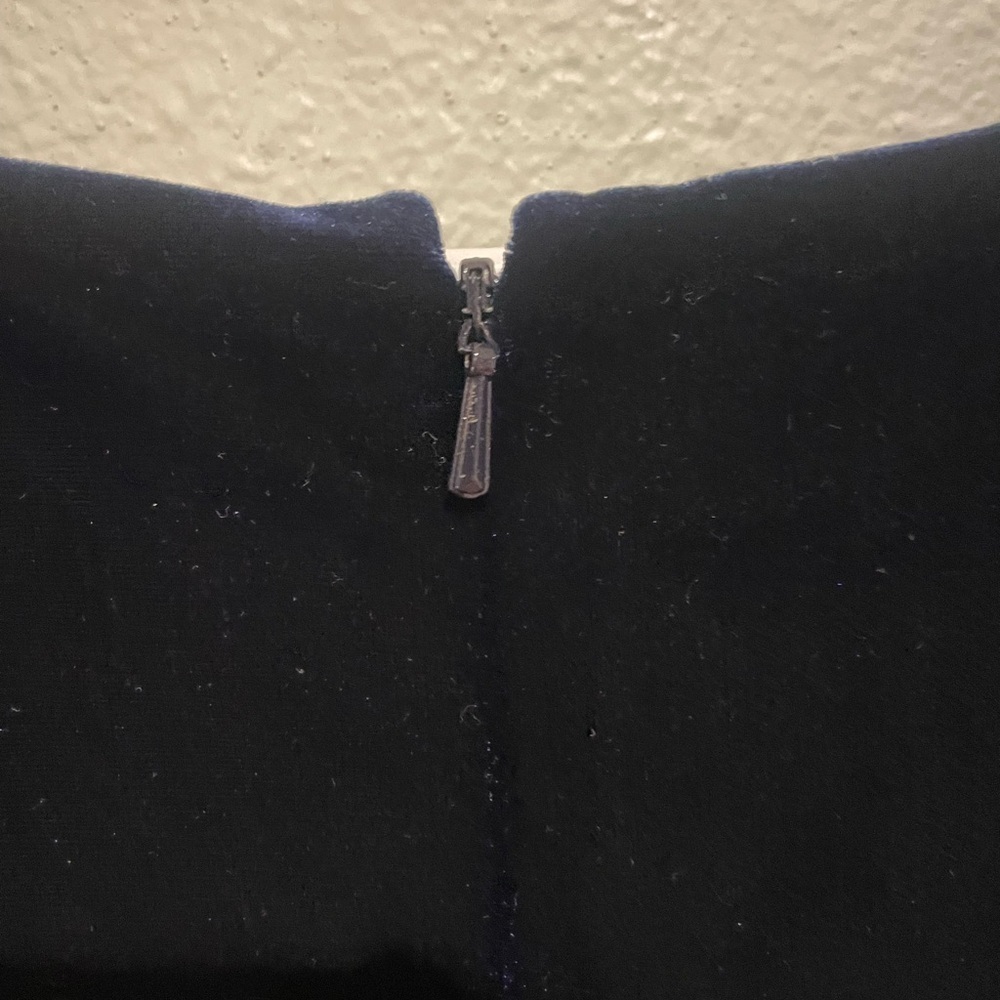 R&M Richards Navy Blue velvet dress with beading - Picture 6 of 8
